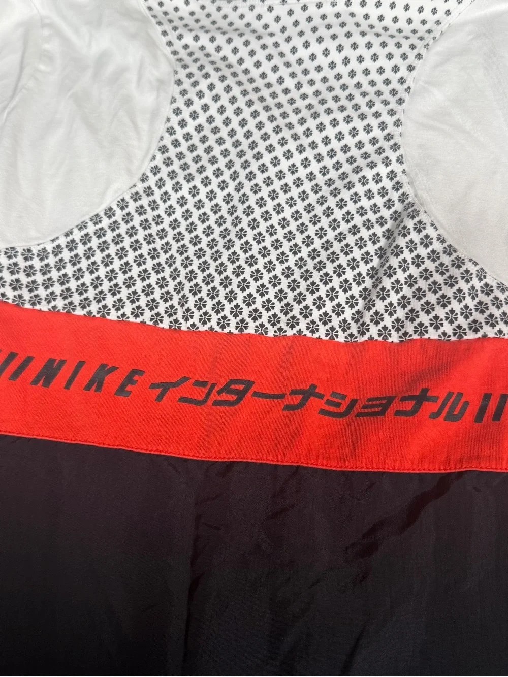 Nike White, Red & Black Colorblock Long Sleeve Girls Dress